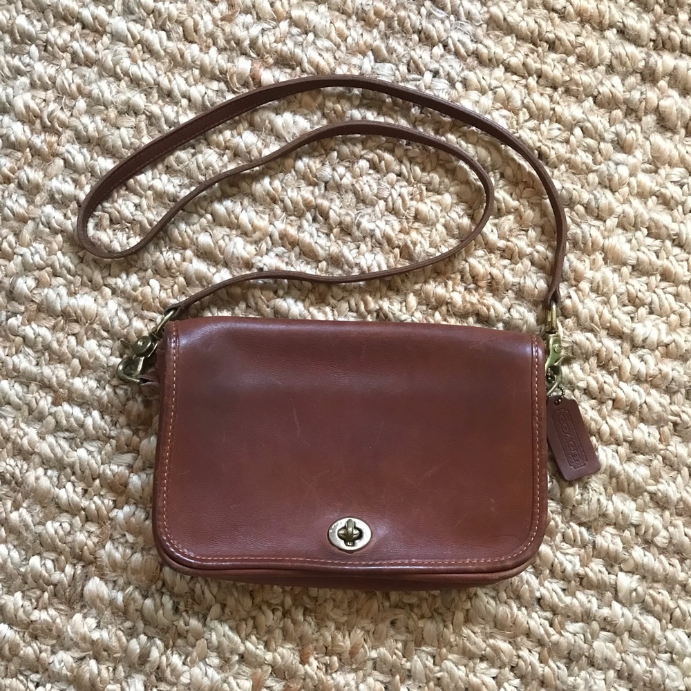 Vintage COACH Crossbody Handbag Purse, Tan/Cognac